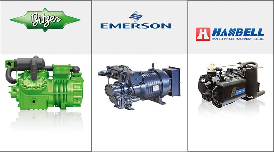 品牌制冷機(jī)組比澤爾、艾默生和漢鐘